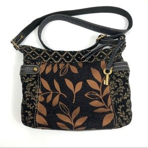 Fossil Black and Brown Crossbody Bag